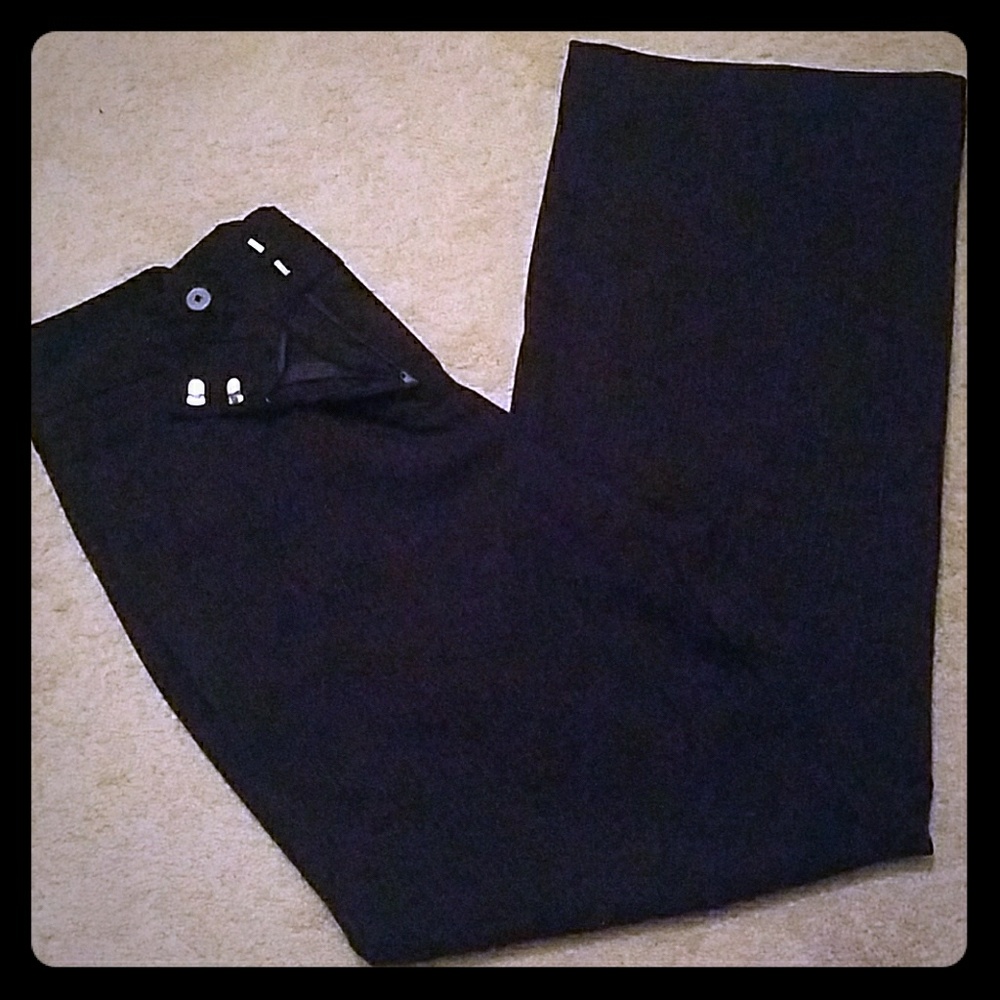 George by Mark Eisen Black Pin Stripe Pants Size 8